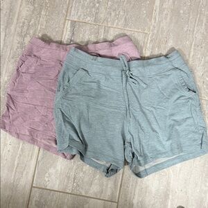 Women’s Drawstring Lounge Shorts - mint and mauve